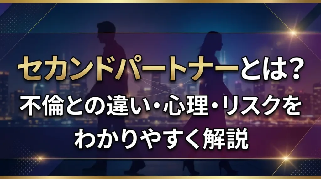 セカンドパートナーとは？不倫との違い・心理・リスクをわかりやすく解説