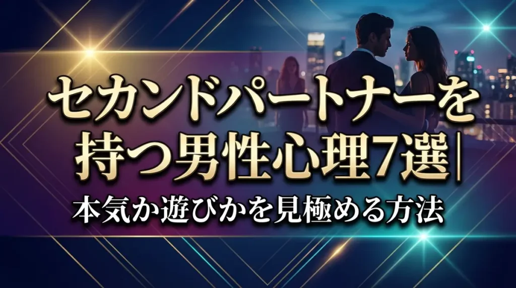 セカンドパートナーを持つ男性心理7選｜本気か遊びかを見極める方法