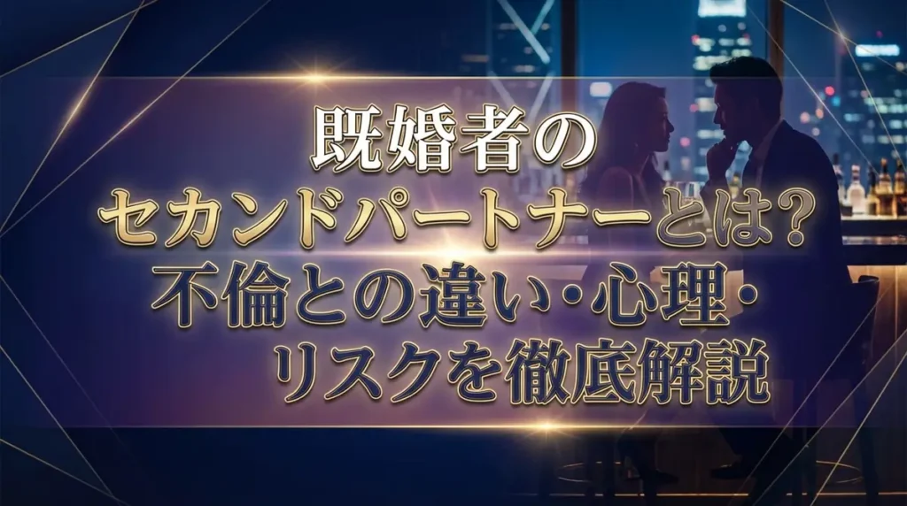 既婚者のセカンドパートナーとは？不倫との違い・心理・リスクを徹底解説