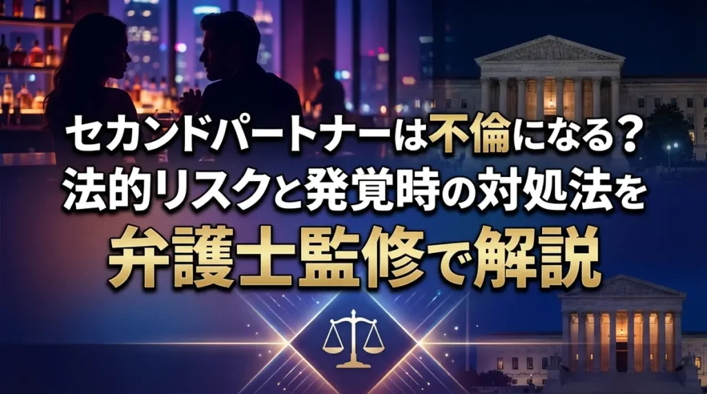セカンドパートナーは不倫になる？法的リスクと発覚時の対処法を弁護士監修で解説
