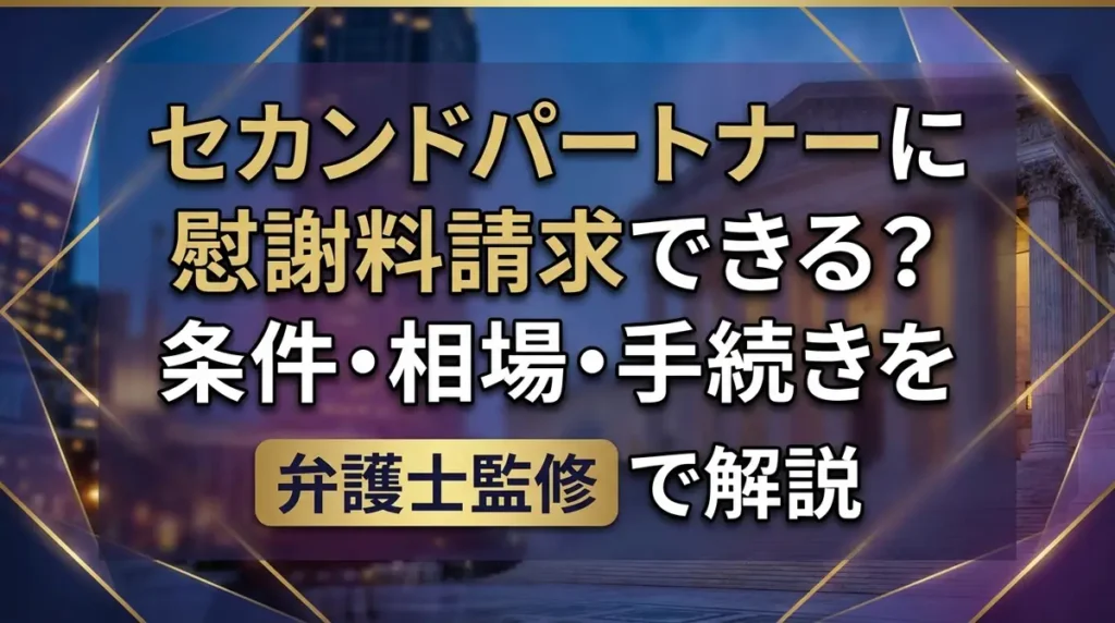 セカンドパートナーに慰謝料請求できる？条件・相場・手続きを弁護士監修で解説