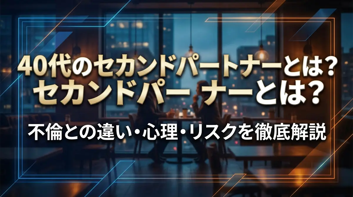 40代のセカンドパートナーとは？不倫との違い・心理・リスクを徹底解説