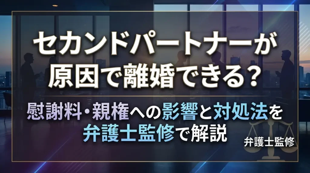 セカンドパートナーが原因で離婚できる？慰謝料・親権への影響と対処法を弁護士監修で解説