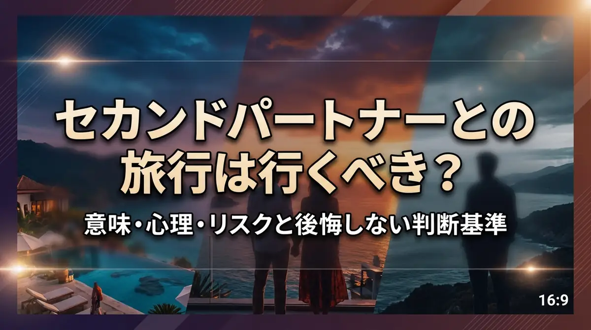 セカンドパートナーとの旅行は行くべき?意味・心理・リスクと後悔しない判断基準