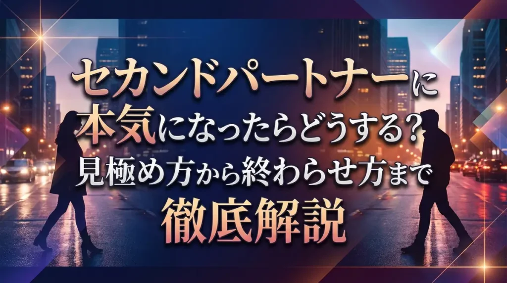 セカンドパートナーに本気になったらどうする？見極め方から終わらせ方まで徹底解説