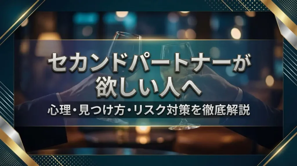 セカンドパートナーが欲しい人へ｜心理・見つけ方・リスク対策を徹底解説