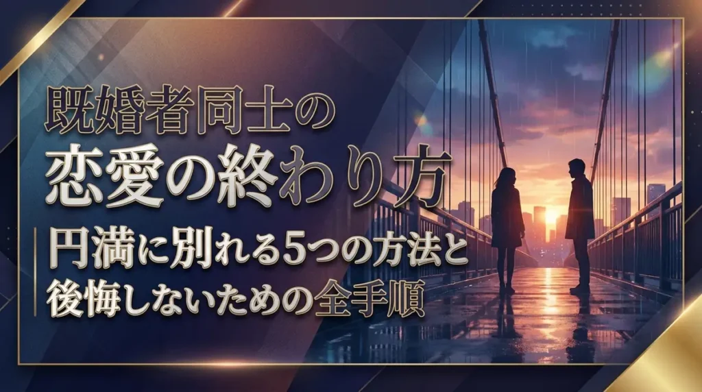 既婚者同士の恋愛の終わり方｜円満に別れる5つの方法と後悔しないための全手順