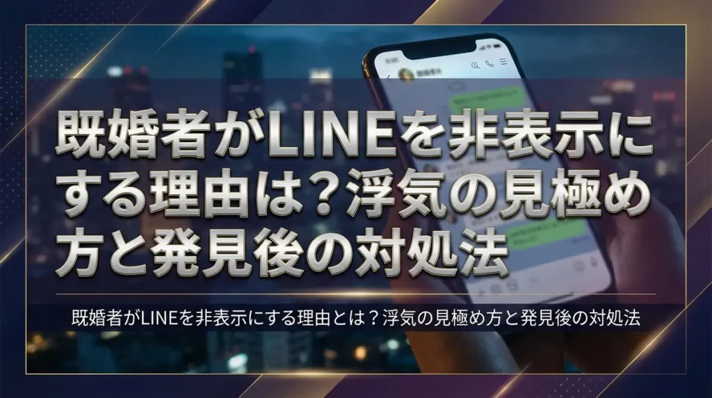 既婚者がLINEを非表示にする理由とは？浮気の見極め方と発見後の対処法