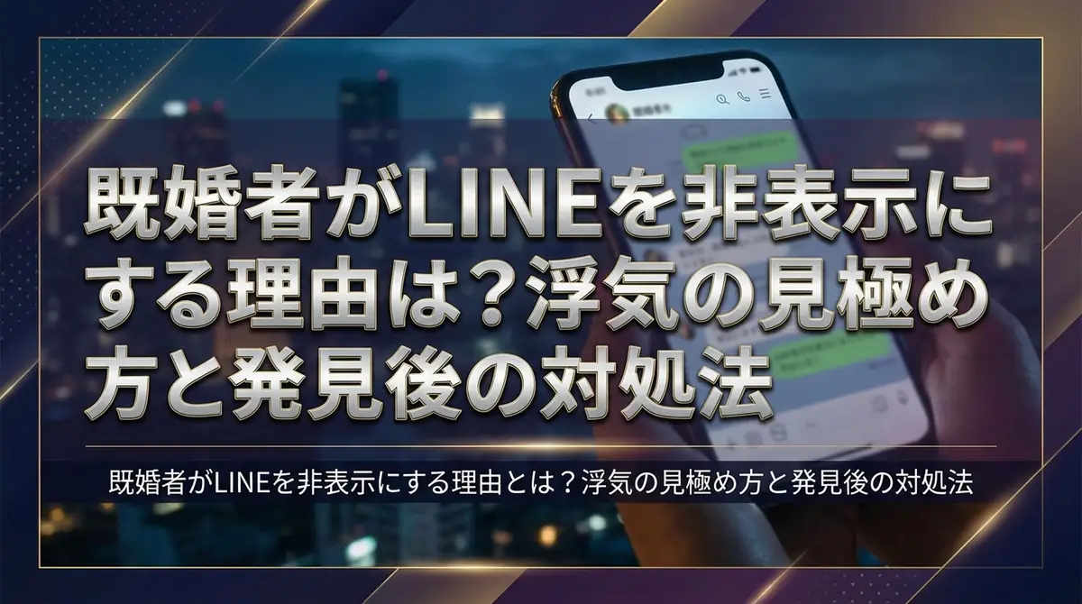 既婚者がLINEを非表示にする理由とは？浮気の見極め方と発見後の対処法