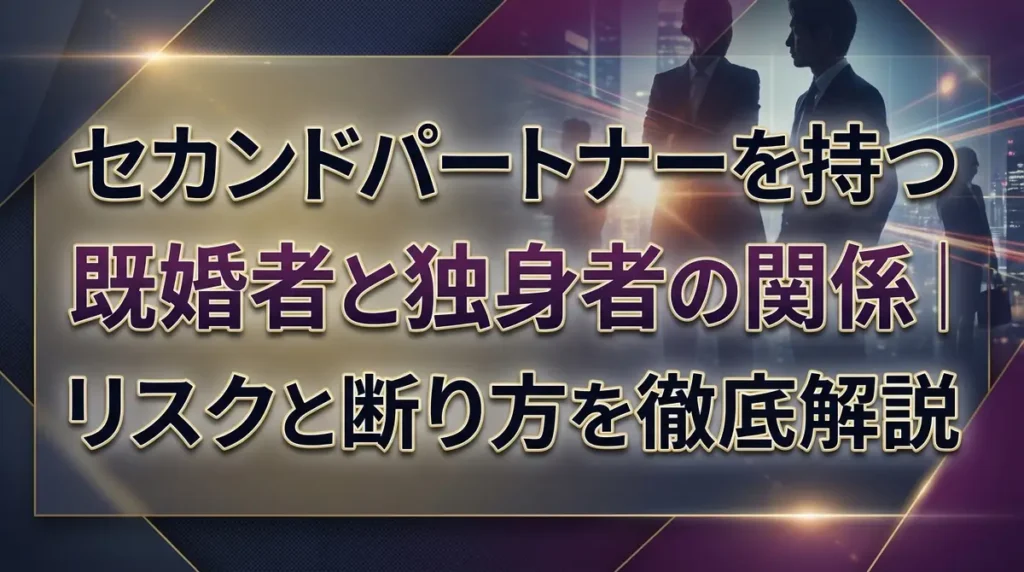 セカンドパートナーを持つ既婚者と独身者の関係｜リスクと断り方を徹底解説