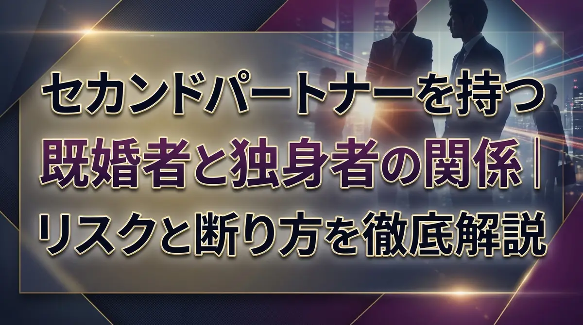 セカンドパートナーを持つ既婚者と独身者の関係｜リスクと断り方を徹底解説