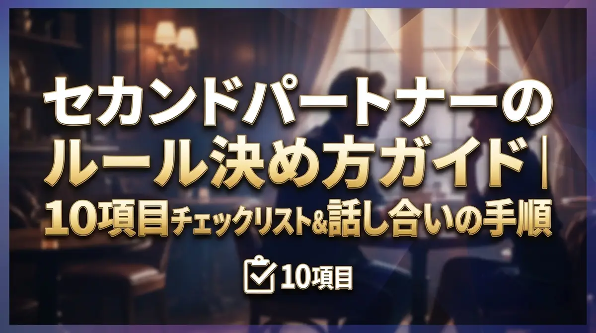 セカンドパートナーのルール決め方ガイド|10項目チェックリスト&話し合いの手順