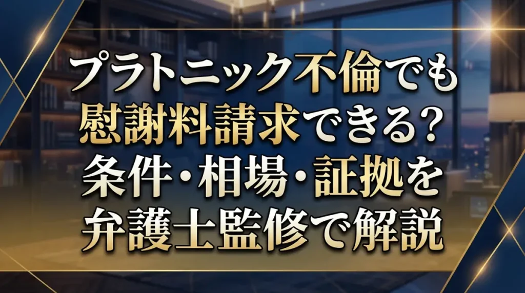 プラトニック不倫でも慰謝料請求できる？条件・相場・証拠を弁護士監修で解説