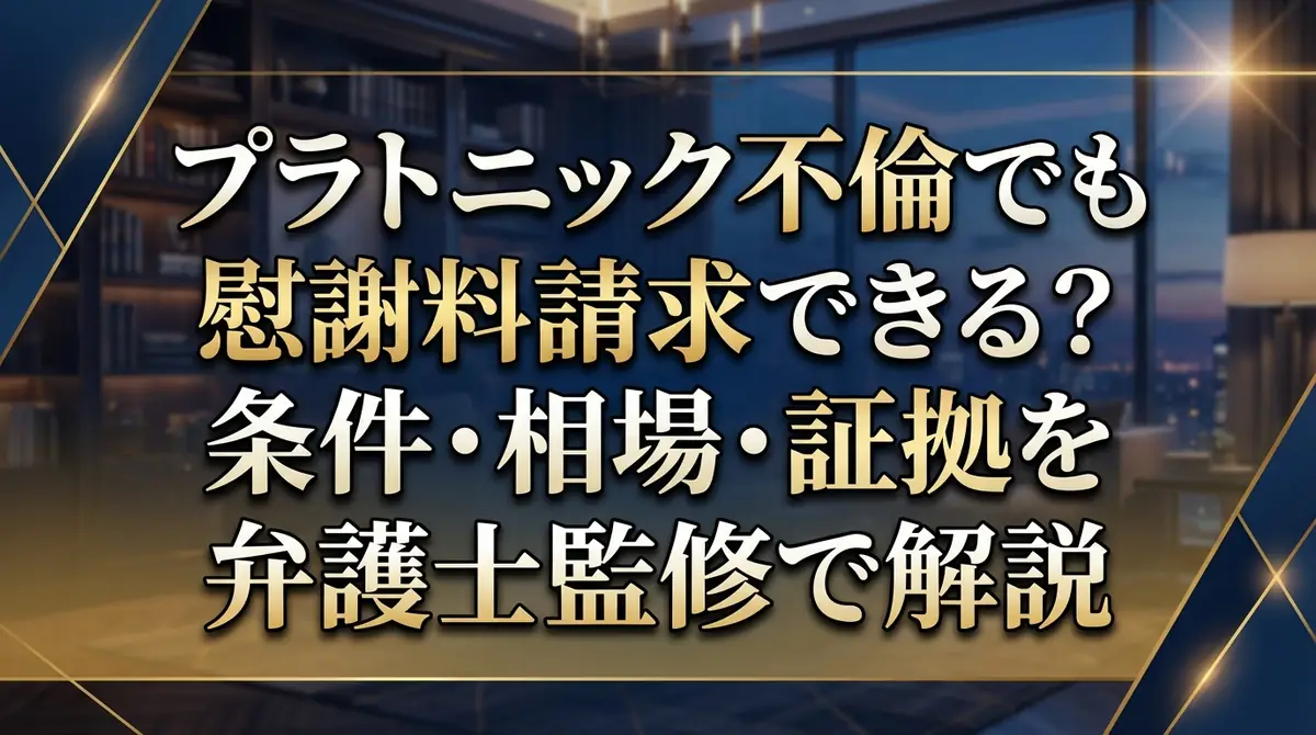 プラトニック不倫でも慰謝料請求できる?条件・相場・証拠を弁護士監修で解説