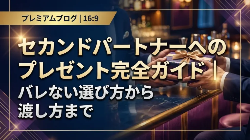 セカンドパートナーへのプレゼント完全ガイド｜バレない選び方から渡し方まで