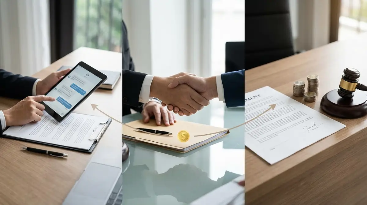 プラトニック不倫の慰謝料請求の流れ【3ステップ】