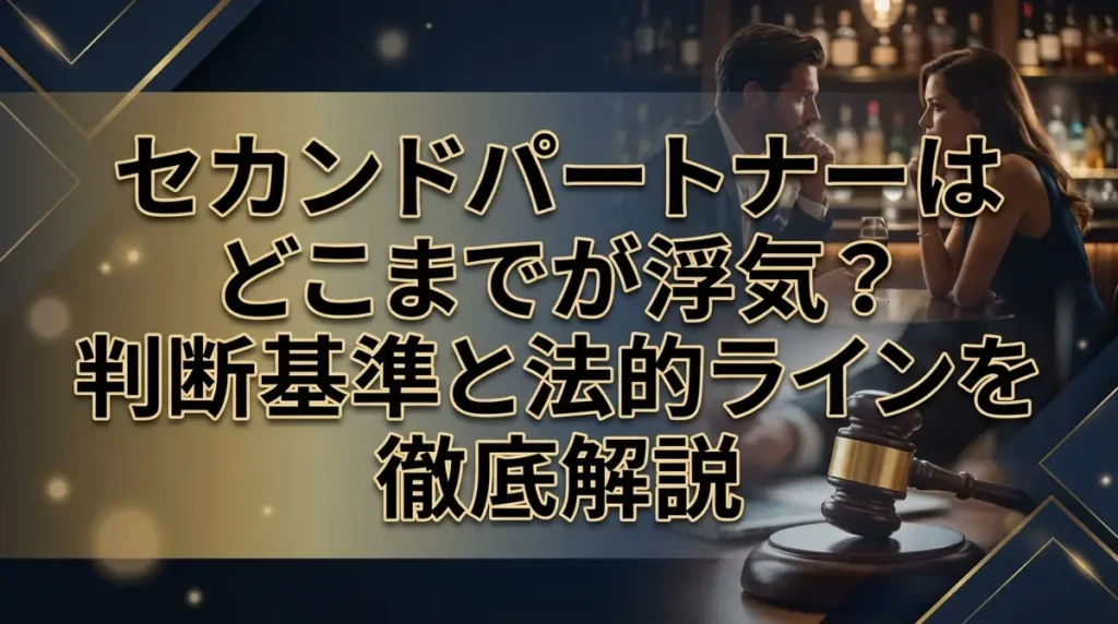 セカンドパートナーはどこまでが浮気？判断基準と法的ラインを徹底解説