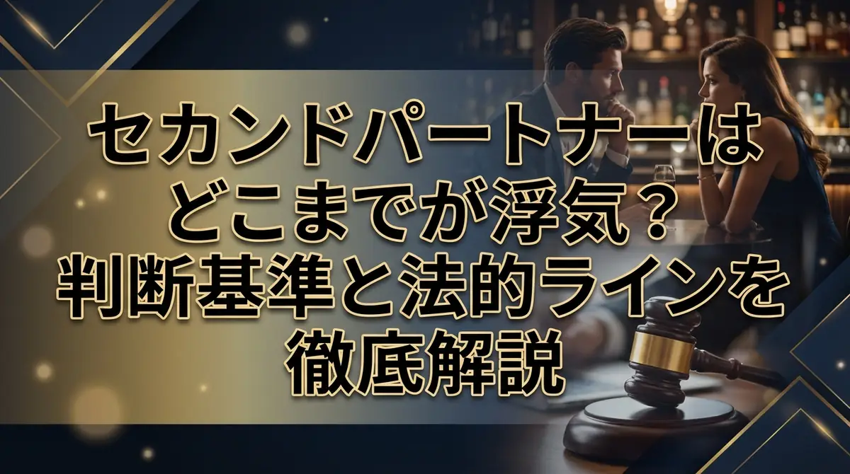 セカンドパートナーはどこまでが浮気？判断基準と法的ラインを徹底解説