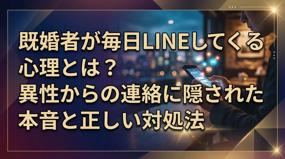 既婚者が毎日LINEしてくる心理とは？異性からの連絡に隠された本音と正しい対処法