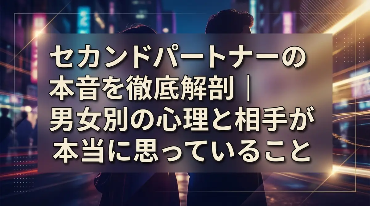 セカンドパートナーの本音を徹底解剖|男女別の心理と相手が本当に思っていること