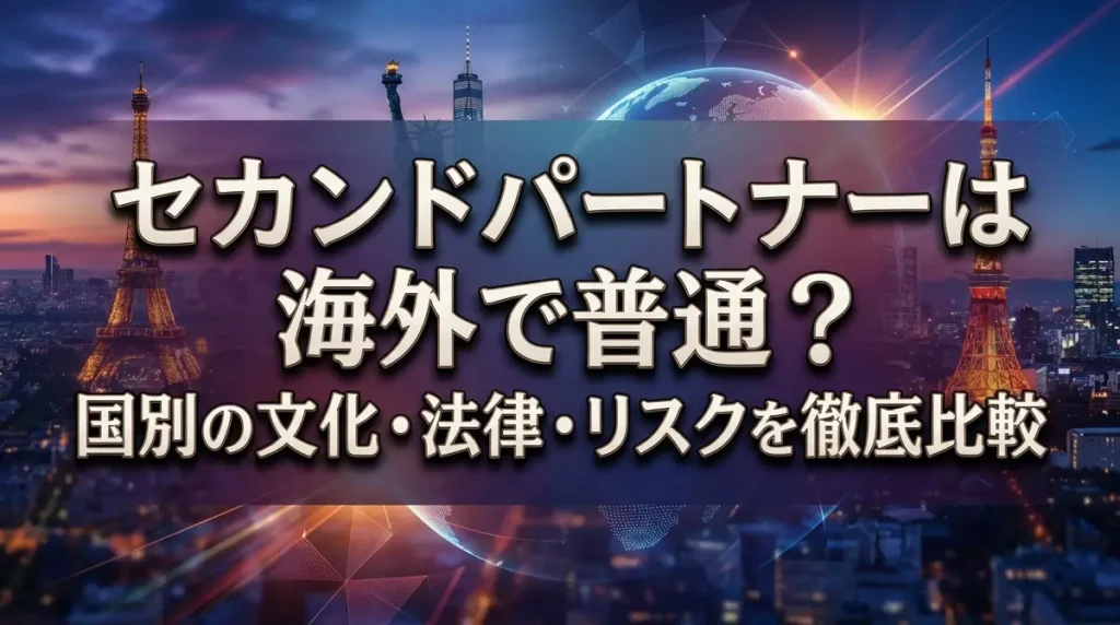 セカンドパートナーは海外で普通？国別の文化・法律・リスクを徹底比較