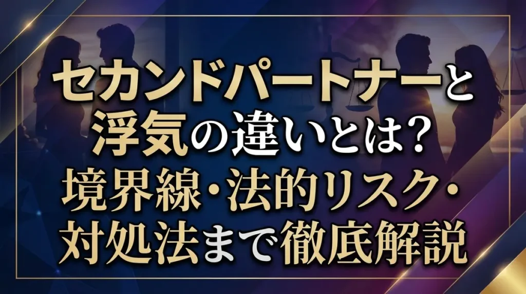 セカンドパートナーと浮気の違いとは？境界線・法的リスク・対処法まで徹底解説
