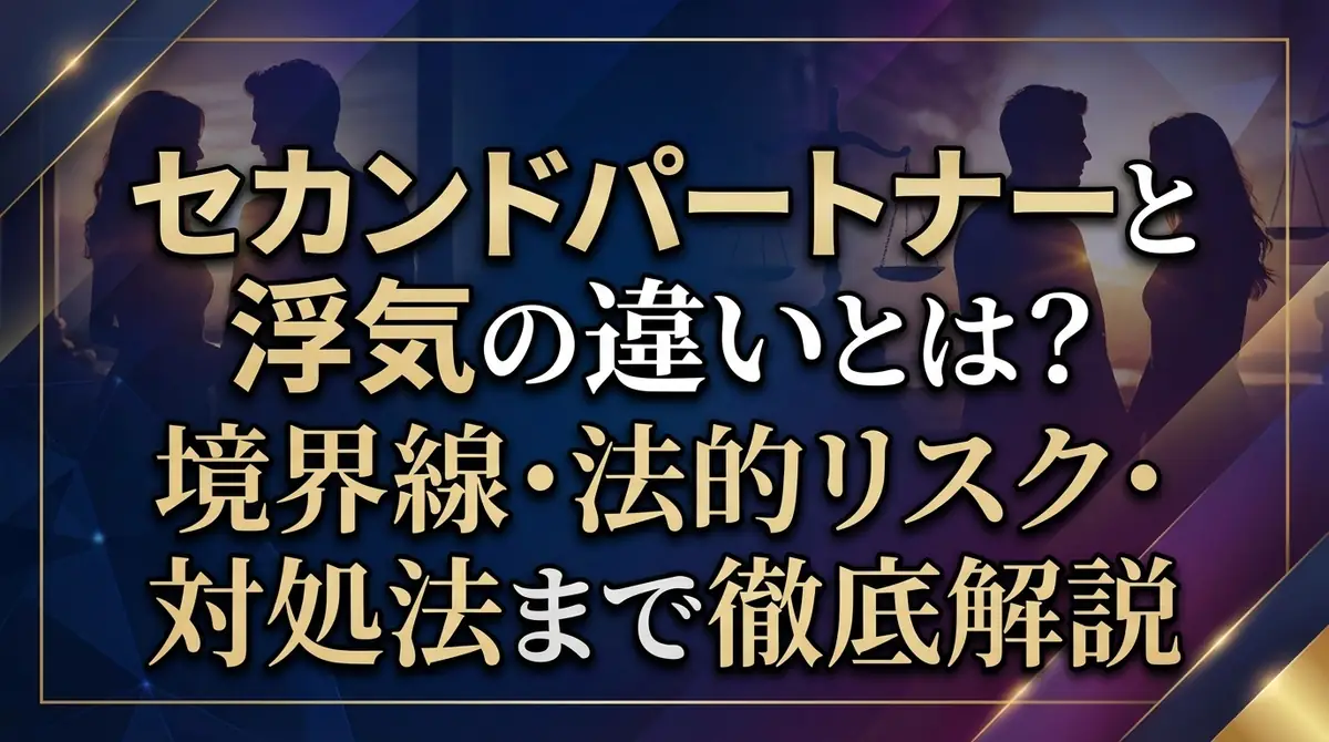 セカンドパートナーと浮気の違いとは？境界線・法的リスク・対処法まで徹底解説