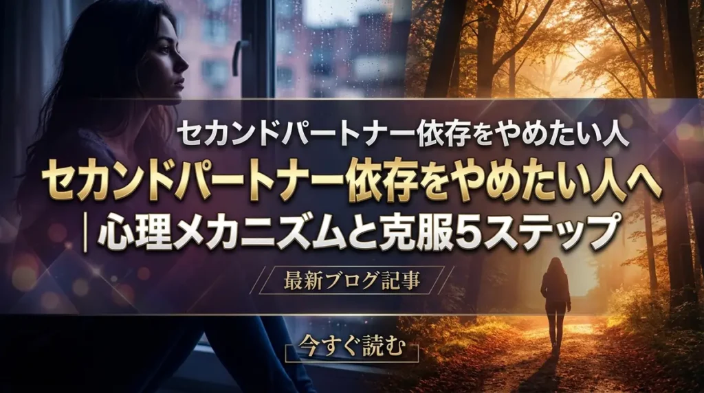 セカンドパートナー依存をやめたい人へ｜心理メカニズムと克服5ステップ