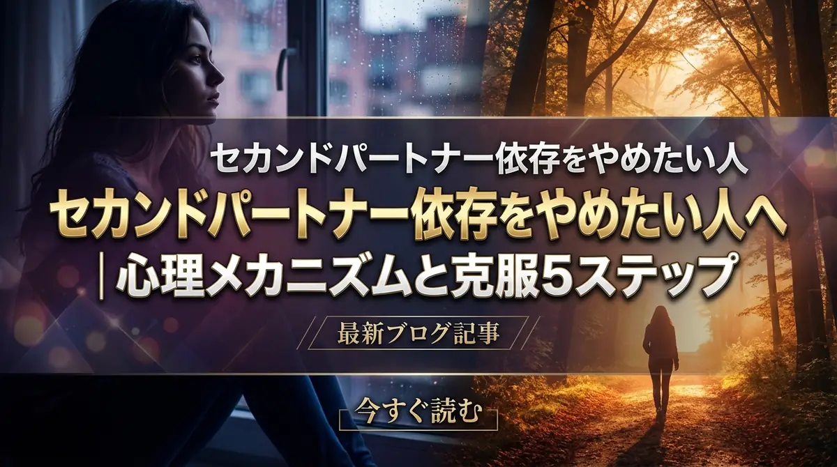 セカンドパートナー依存をやめたい人へ｜心理メカニズムと克服5ステップ