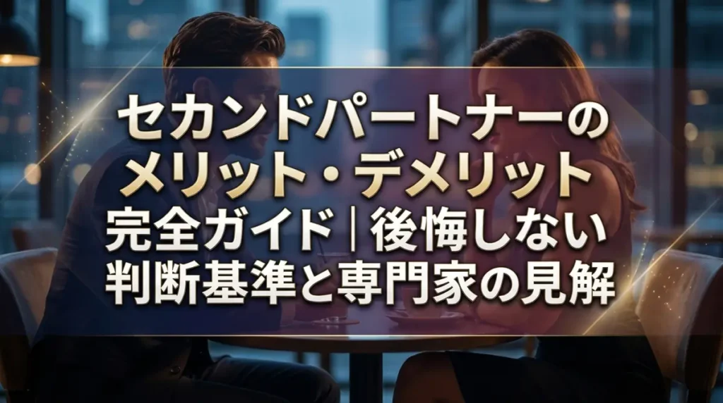 セカンドパートナーのメリット・デメリット完全ガイド｜後悔しない判断基準と専門家の見解