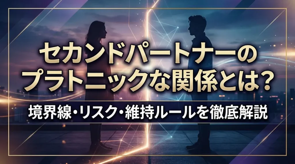 セカンドパートナーのプラトニックな関係とは？境界線・リスク・維持ルールを徹底解説