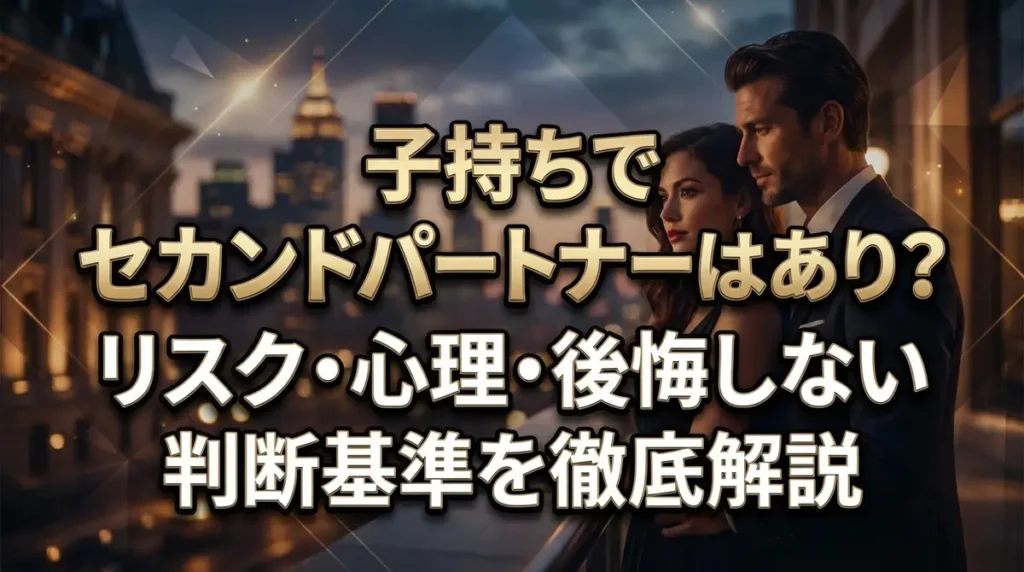子持ちでセカンドパートナーはあり？リスク・心理・後悔しない判断基準を徹底解説