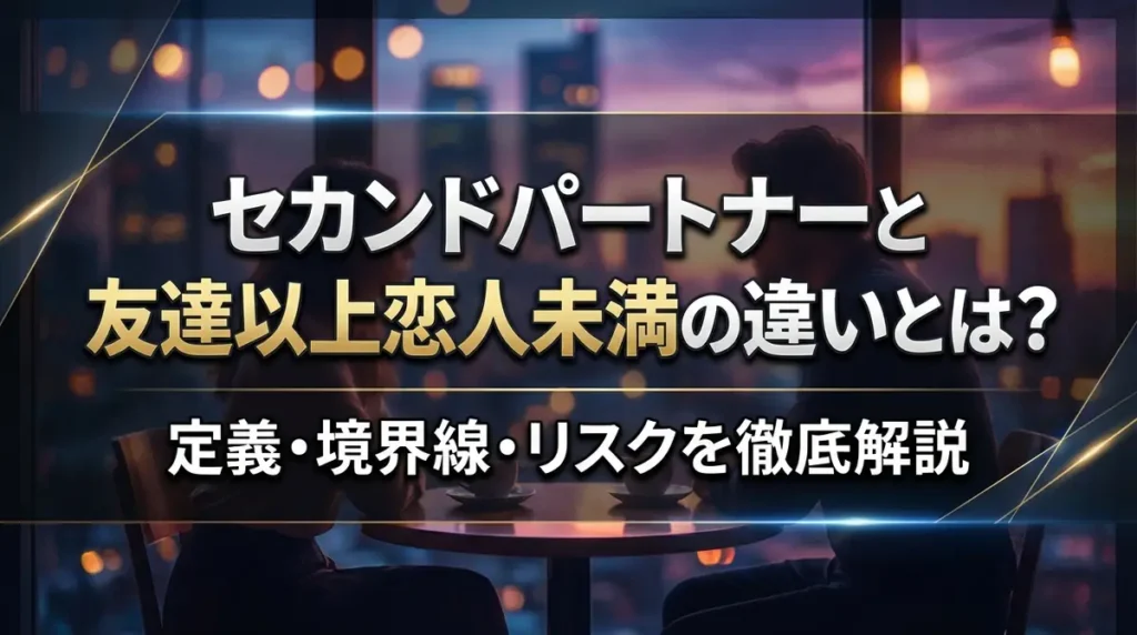 セカンドパートナーと友達以上恋人未満の違いとは？定義・境界線・リスクを徹底解説