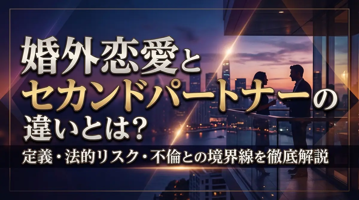 婚外恋愛とセカンドパートナーの違いとは？定義・法的リスク・不倫との境界線を徹底解説