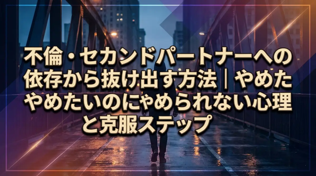 不倫・セカンドパートナーへの依存から抜け出す方法｜やめたいのにやめられない心理と克服ステップ
