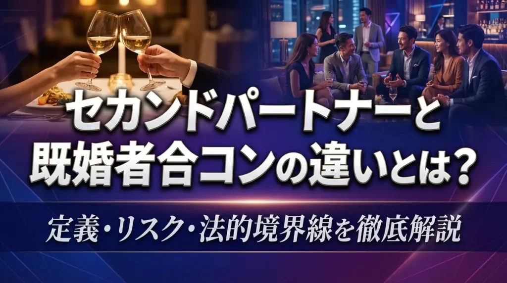 セカンドパートナーと既婚者合コンの違いとは？定義・リスク・法的境界線を徹底解説