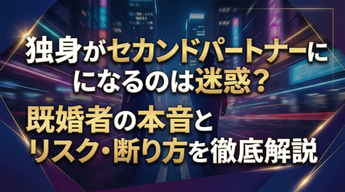 独身がセカンドパートナーになるのは迷惑?既婚者の本音とリスク・断り方を徹底解説