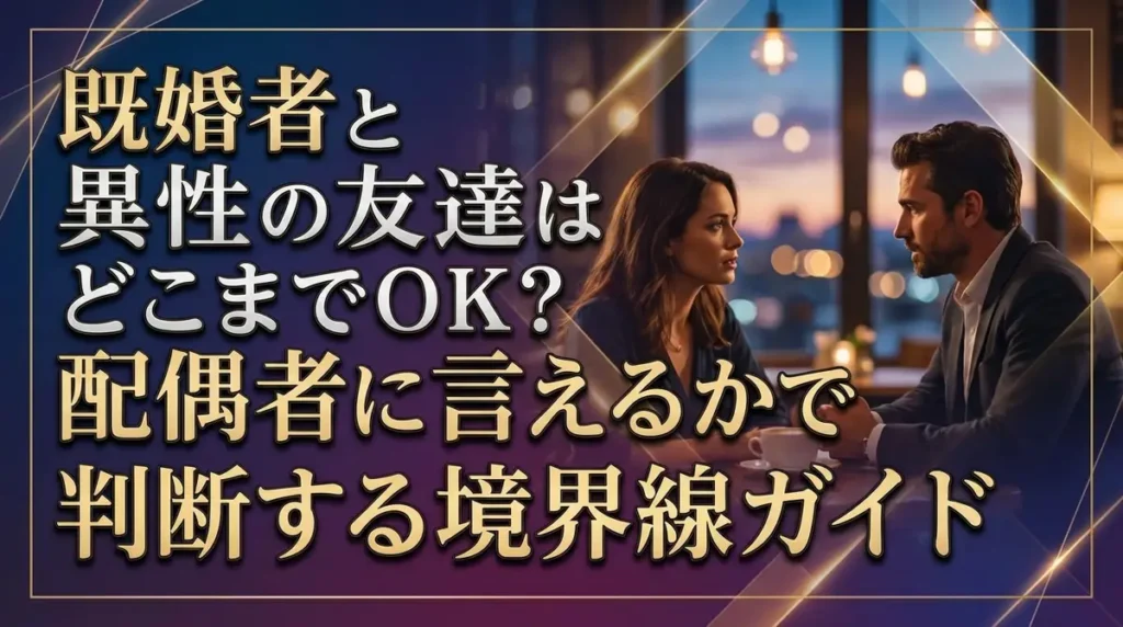 既婚者と異性の友達はどこまでOK？配偶者に言えるかで判断する境界線ガイド
