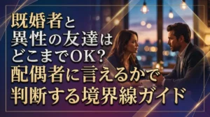 既婚者と異性の友達はどこまでOK？配偶者に言えるかで判断する境界線ガイド