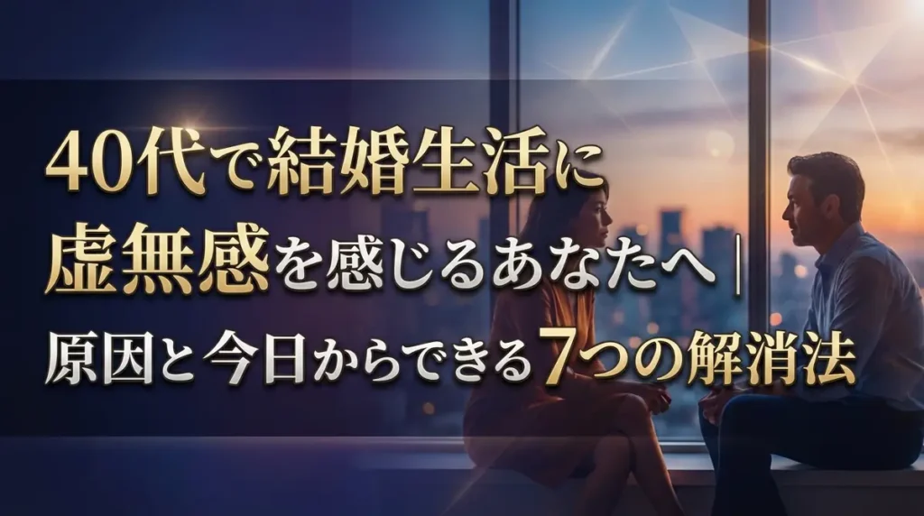 40代で結婚生活に虚無感を感じるあなたへ｜原因と今日からできる7つの解消法